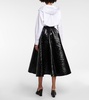 Croc-effect midi skirt