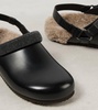 Monili shearling-lined leather clogs