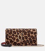 Loubi54 leopard-print satin clutch