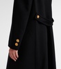 Double G embroidered wool coat