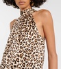 Tanisha leopard-print silk-blend top