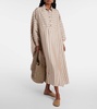 Striped linen and silk kaftan