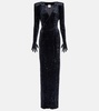 Diva gloves velvet maxi dress