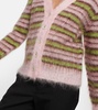 Striped mohair-blend cardigan