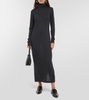 Wool-blend turtleneck midi dress