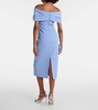 Juliana crepe and taffeta midi dress