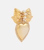 Heart crystal-embellished clip-on earrings