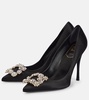 Flower Strass satin pumps