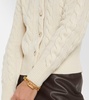 Cable-knit wool and cashmere cardigan