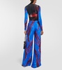 Printed wide-leg pants