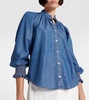 Calisto ruched denim shirt