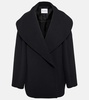 Cocoon wrap virgin wool coat