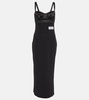 X Kim Kardashian Black Corset-Bodice Midi Dress