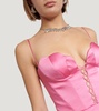 Lace-up satin bustier minidress