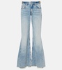 Low-rise flared jeans