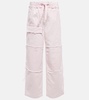 High-rise denim cargo pants