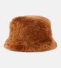 Reversible shearling bucket hat