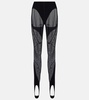 x Mugler Flock Shaping paneled stirrup leggings