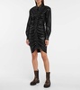 Ruched faux leather minidress