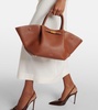 Midi New York leather tote bag