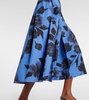 Floral-Printed Cotton Poplin Midi Skirt