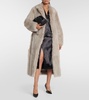 Belted shearling coat