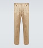 Cotton gabardine straight pants