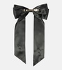 Embellished bow-detail satin barrette