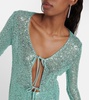 Beaded tie-front cardigan