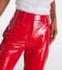 Faux leather bootcut pants