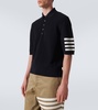 4-Bar linen and cotton polo shirt