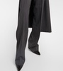 Pinstriped high-rise straight pants