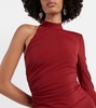 One-shoulder ruched maxi dress