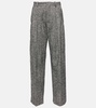 High-rise wool-blend wide-leg pants