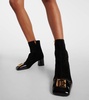 Edna suede and patent leather ankle boots