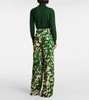 Printed high-rise wide-leg pants