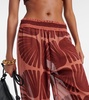 Printed georgette wide-leg pants