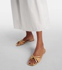 Penn raffia and metallic leather sandals