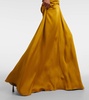 Gathered satin gown