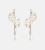 14kt gold earrings with diamonds and pearls