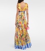 Portofino printed silk chiffon gown