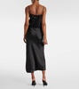 High-rise satin maxi skirt