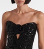 Diana sequined mesh-trimmed gown