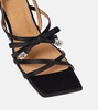 Bow-embellished satin sandals