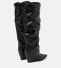 Faux leather knee-high boots