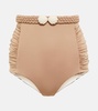 High-rise belted bikini bottoms