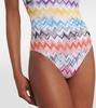 Zig-zag one-shoulder swimsuit