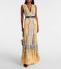 Floral crepe de chine maxi dress