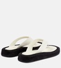 Ginza leather and suede thong sandals