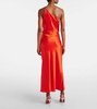 One-shoulder silk satin gown